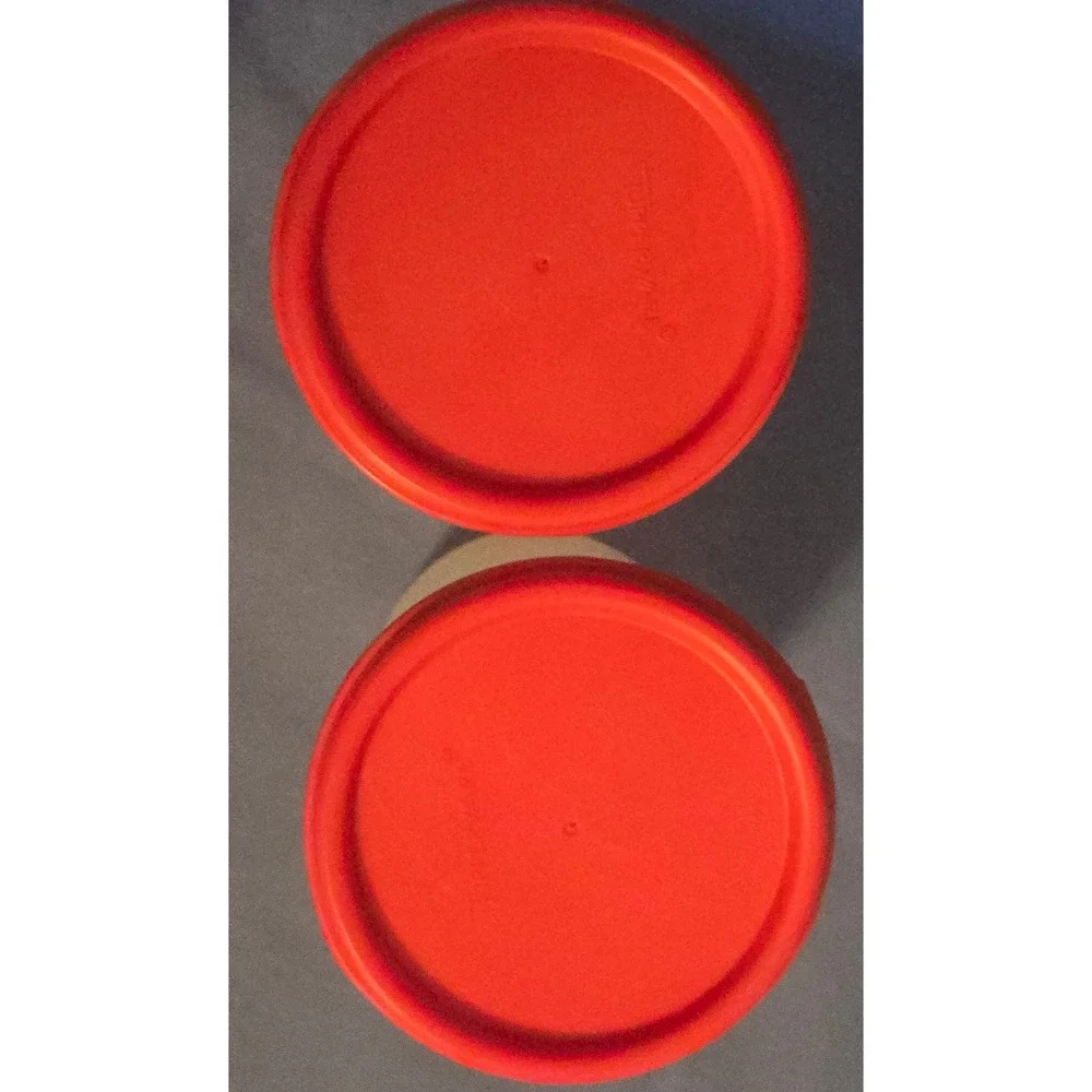 Tupperware Modular Mates Oval Set/4 Red Lids 15oz 22oz Pantry Storage 1606 1641